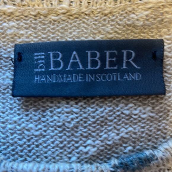 Bill Baber Handmade Scotland Women's Tunic Style Sweater Cream Blue Medium - Picture 8 of 10